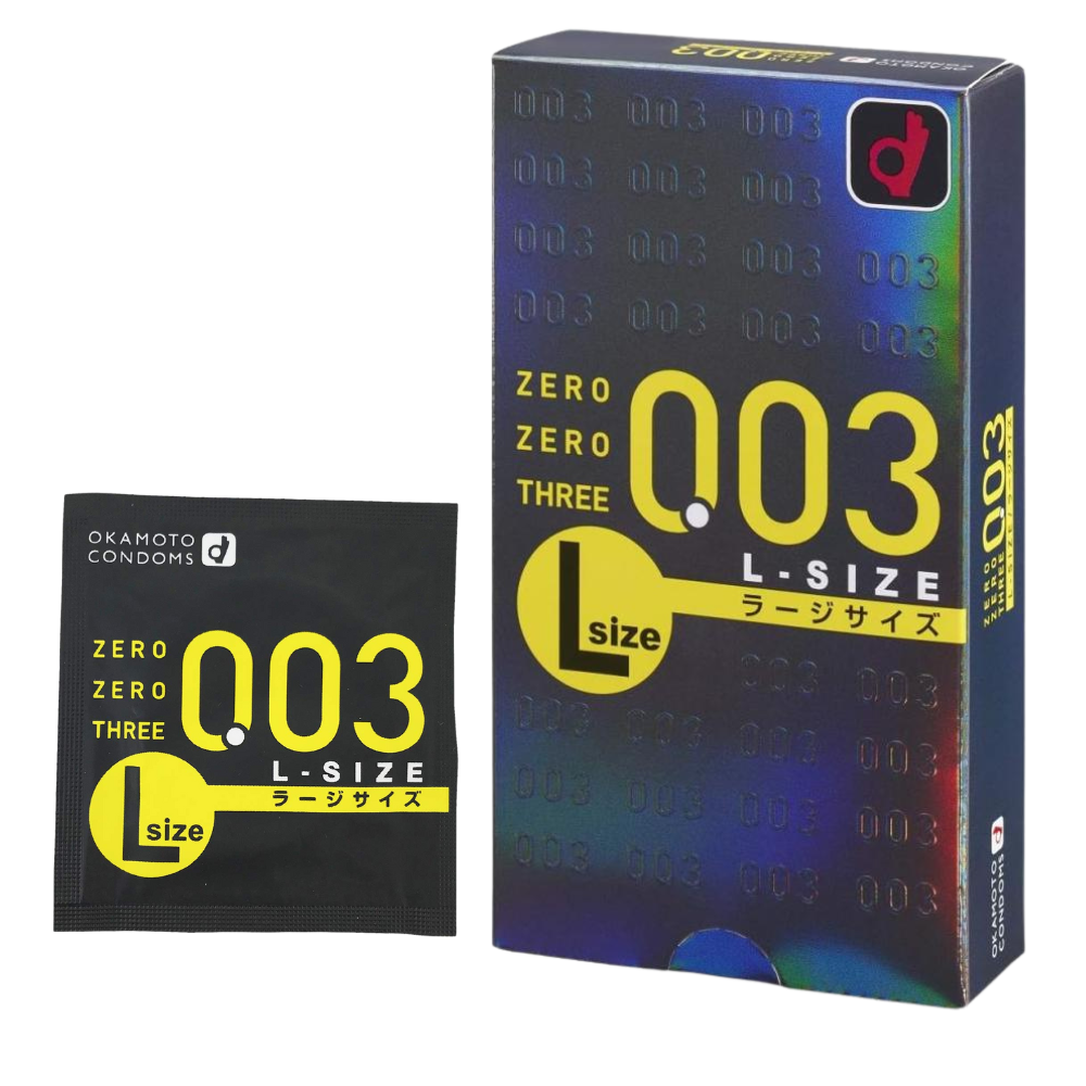 Okamoto 003 Large Size|10 Pieces Ultra-Thin 0.03mm Natural Latex Condoms Made in Japan