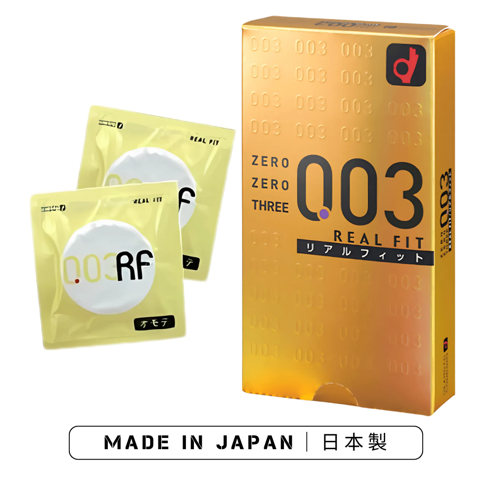 Okamoto 003 Real Fit|10 Pieces Ultra-Thin 0.03mm Natural Rubber Latex Condoms Made in Japan