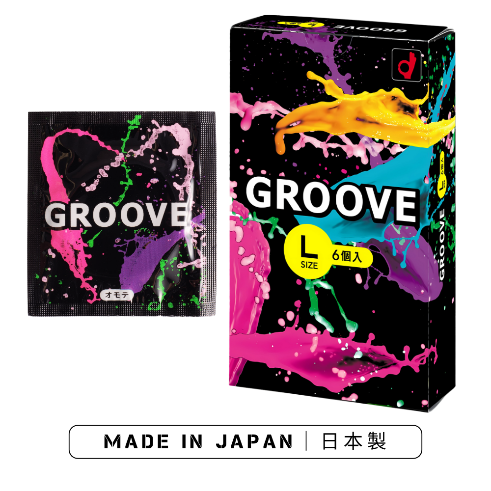 Okamoto GROOVE Large Size|6 Pieces Dual-Gel Latex Condoms Made in Japan