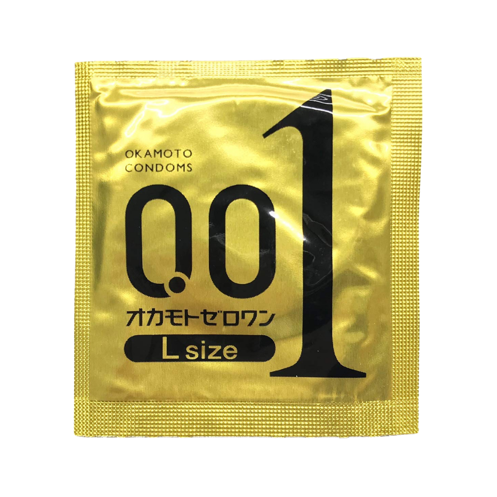 Okamoto Zero One L Size|Ultra-Thin 0.01mm Large Condoms Made in Japan (3 Pieces)
