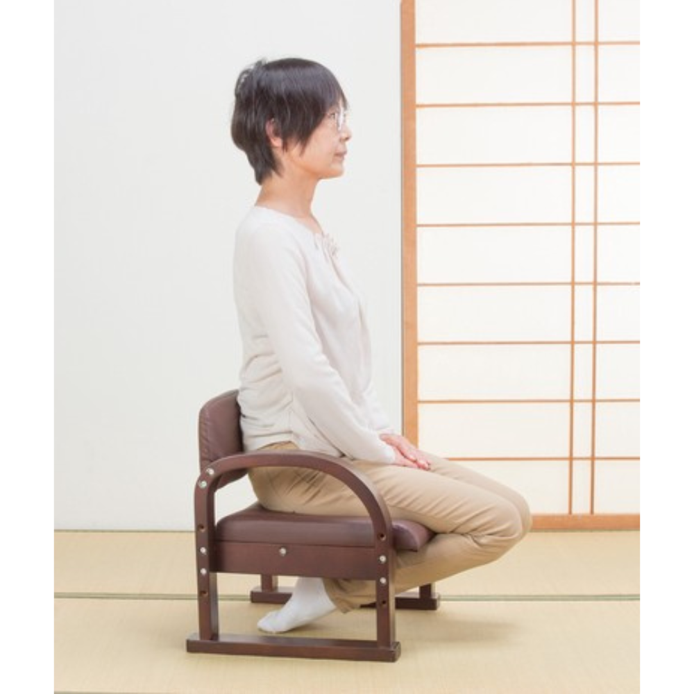 Natural Wood Easy-Rise Floor Chair – 3 Colors|Made in Japan