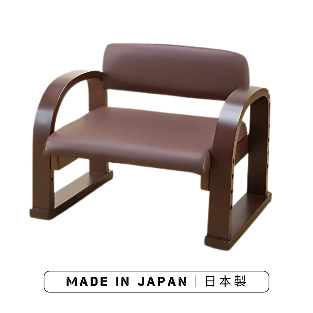 Natural Wood Easy-Rise Floor Chair – 3 Colors|Made in Japan