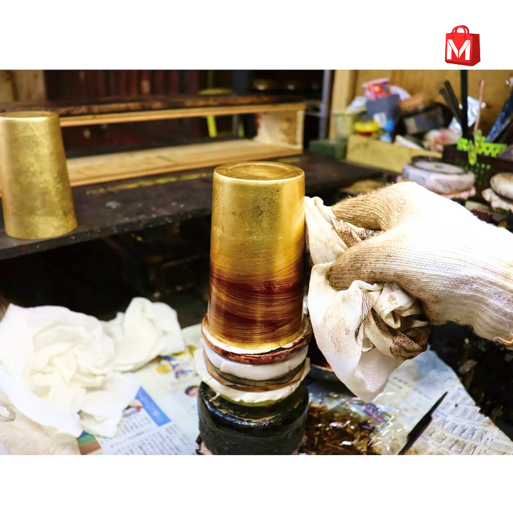 Double-Wall Sake Cup with Gold Interior, Red Lacquer Finish – Made In Japan