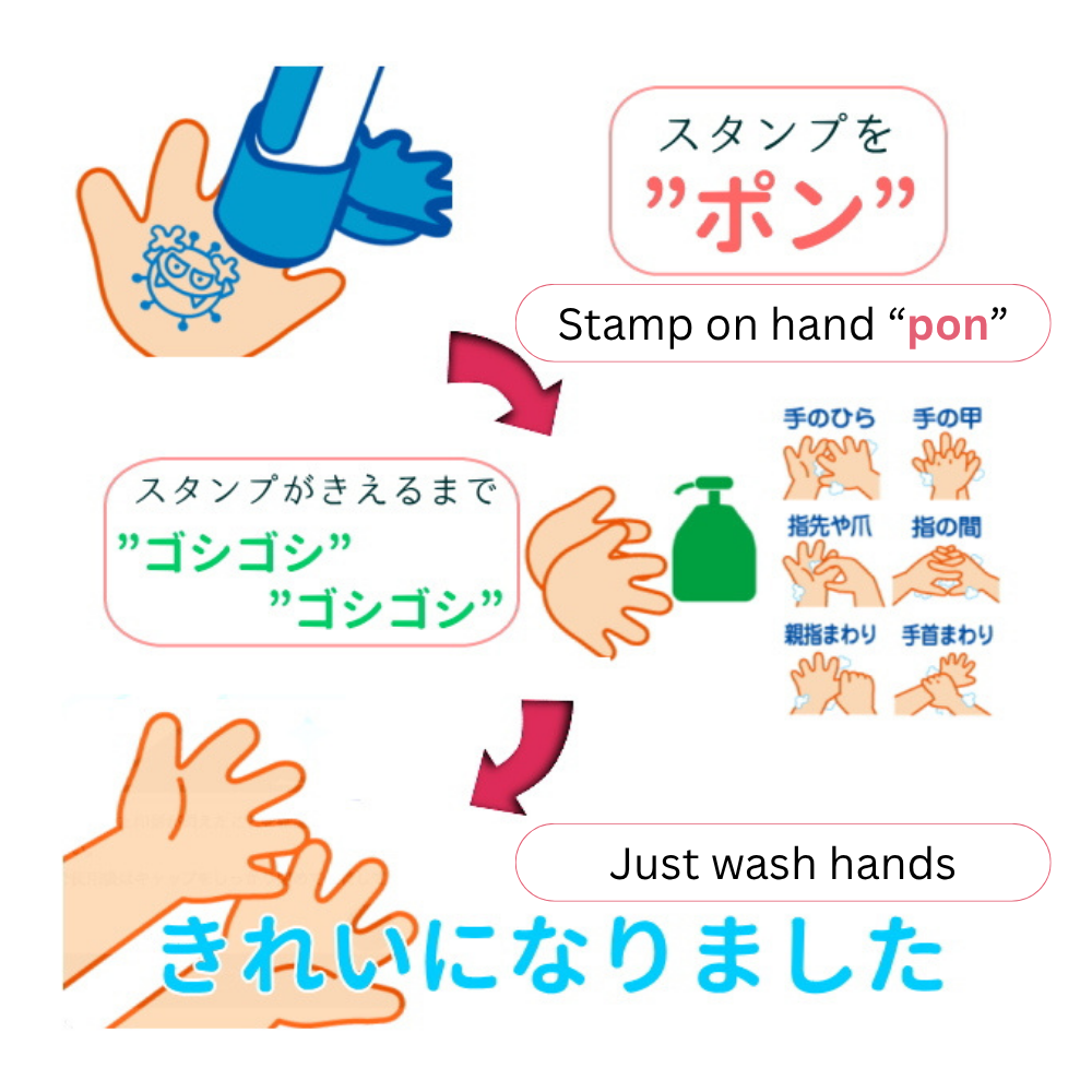 Tampon d’Apprentissage du Lavage des Mains (Rose ou Bleu) – Fabriqué au Japon